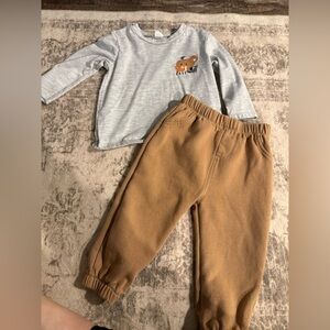 Cozy Kids Gray and Tan Animal Print Set